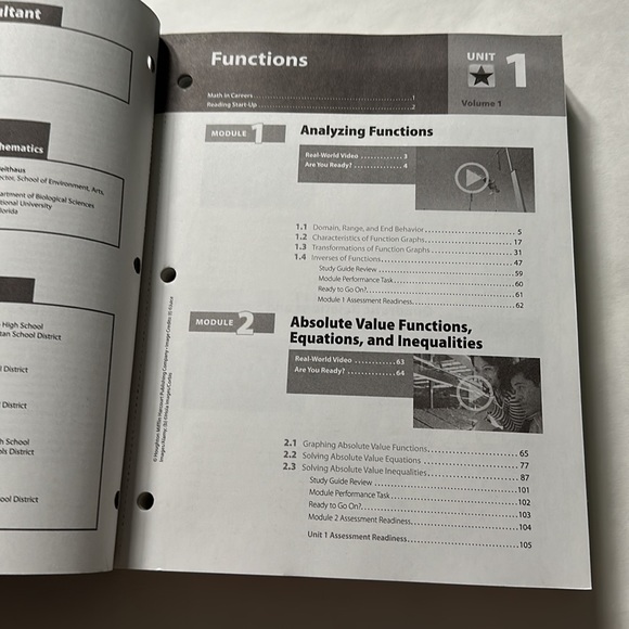 Houghton Mifflin Harcourt Algebra 2 Volume 1 - Picture 6 of 13